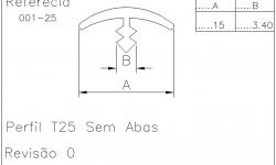 Perfil T 25 sem Abas - Imagem Complementar
